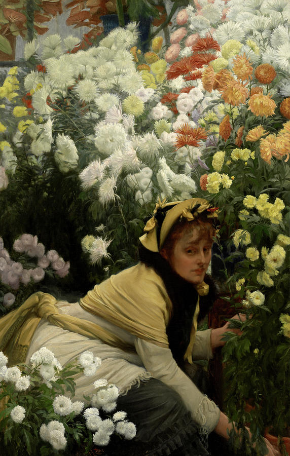 Flower Painting - Chrysanthemums, 1876 by James Tissot
