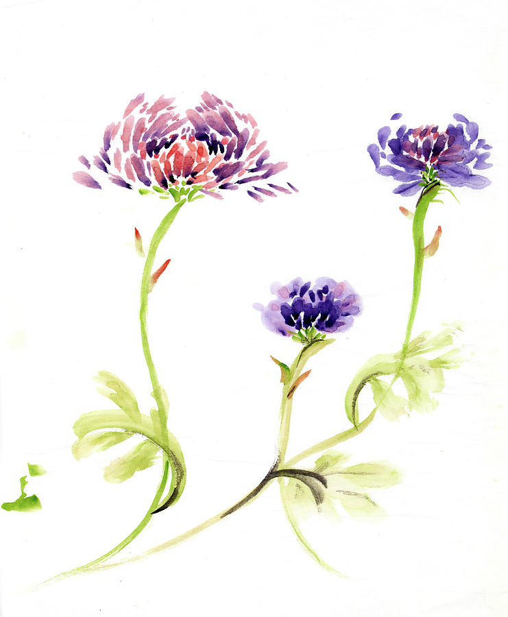 Chrysanthemums Painting by Gloria Newlan
