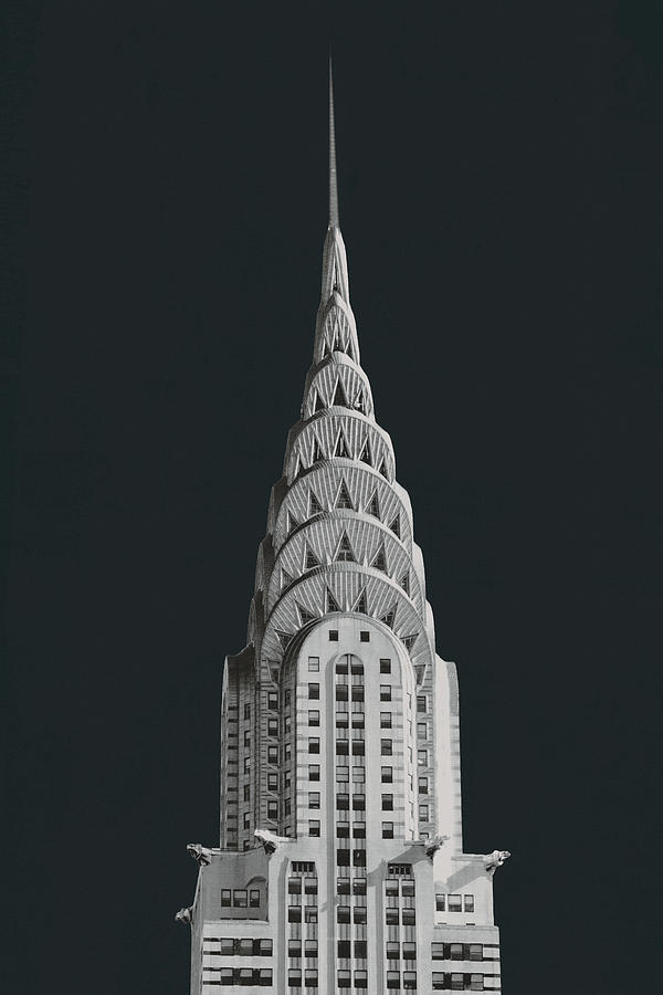 Architecture Mixed Media - Chrysler Building On Black by Wild Apple Portfolio