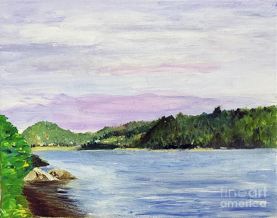 Chrystal Lake from Boat Launch Painting by Donna Walsh