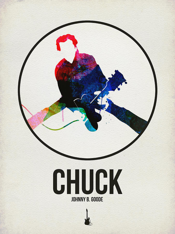 Chuck Berry Digital Art - Chuck Berry Watercolor by Naxart Studio