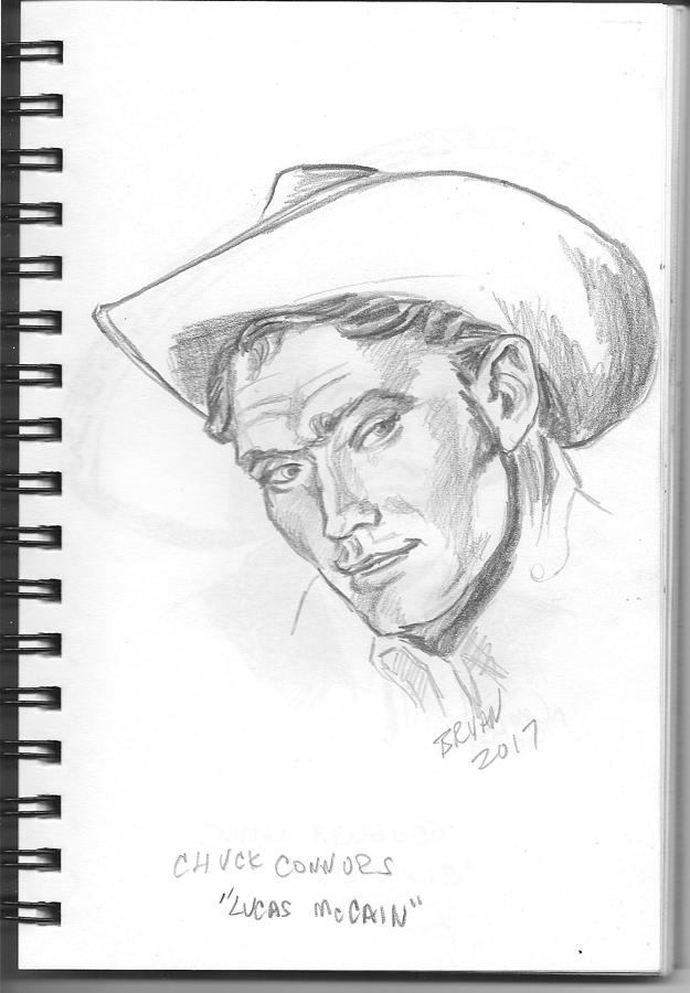 Chuck Connors Drawing by Bryan Bustard