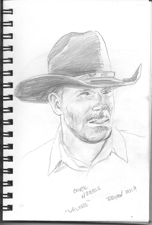 Chuck Norris Drawing by Bryan Bustard