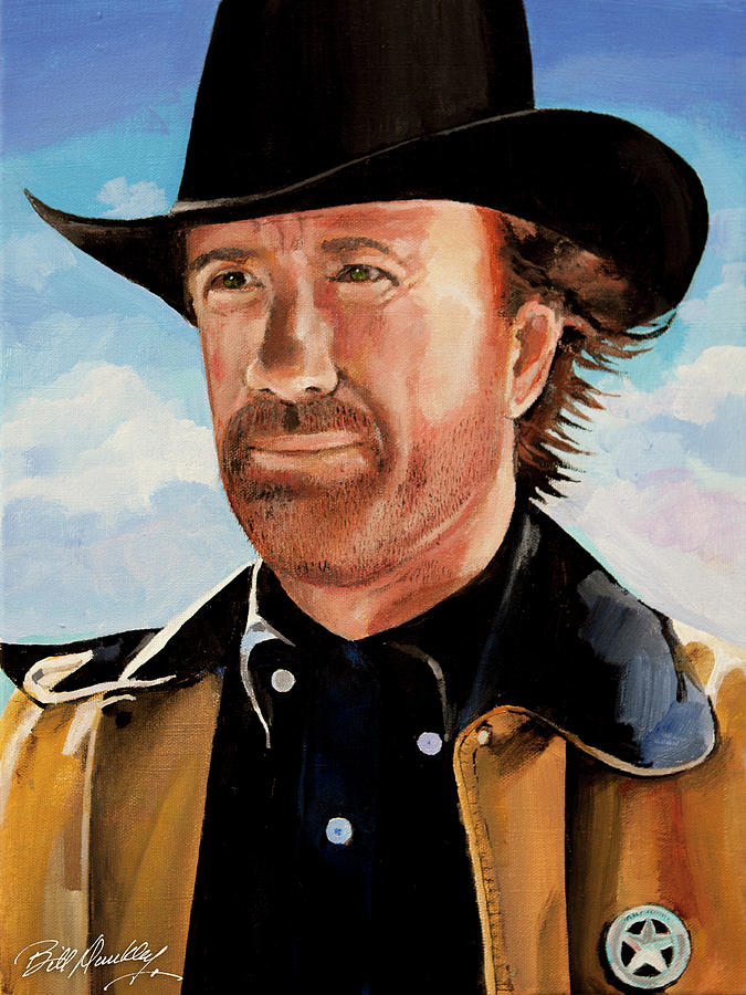 Actor Painting - Chuck Norris Portrait by Bill Dunkley