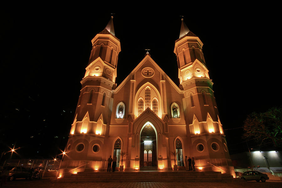 Church At Night Photograph by C. Quandt Photography