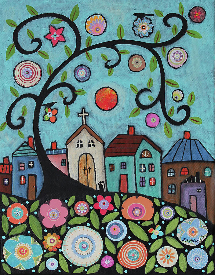 Tree Painting - Church Cat by Karla Gerard