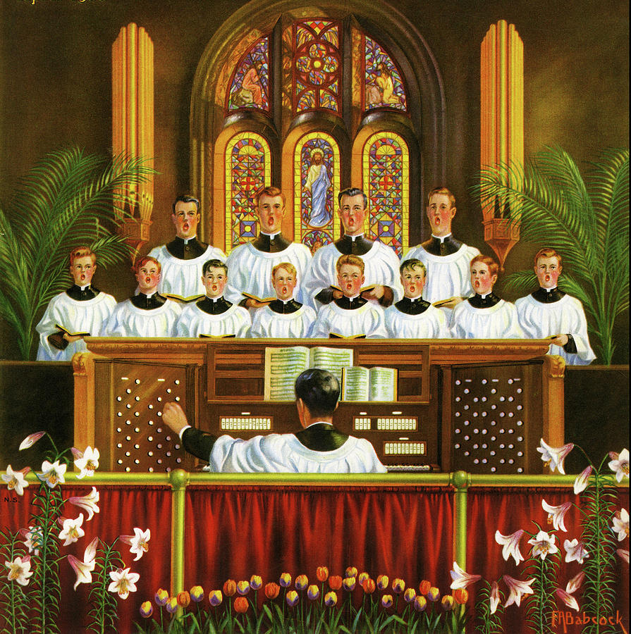 Church Choir Painting by F.A. Babcock