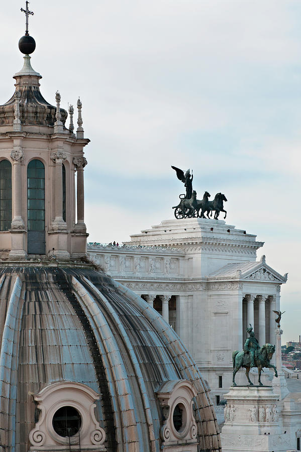 Church Dome And Il Vittoriano, Rome Photograph by Driendl Group