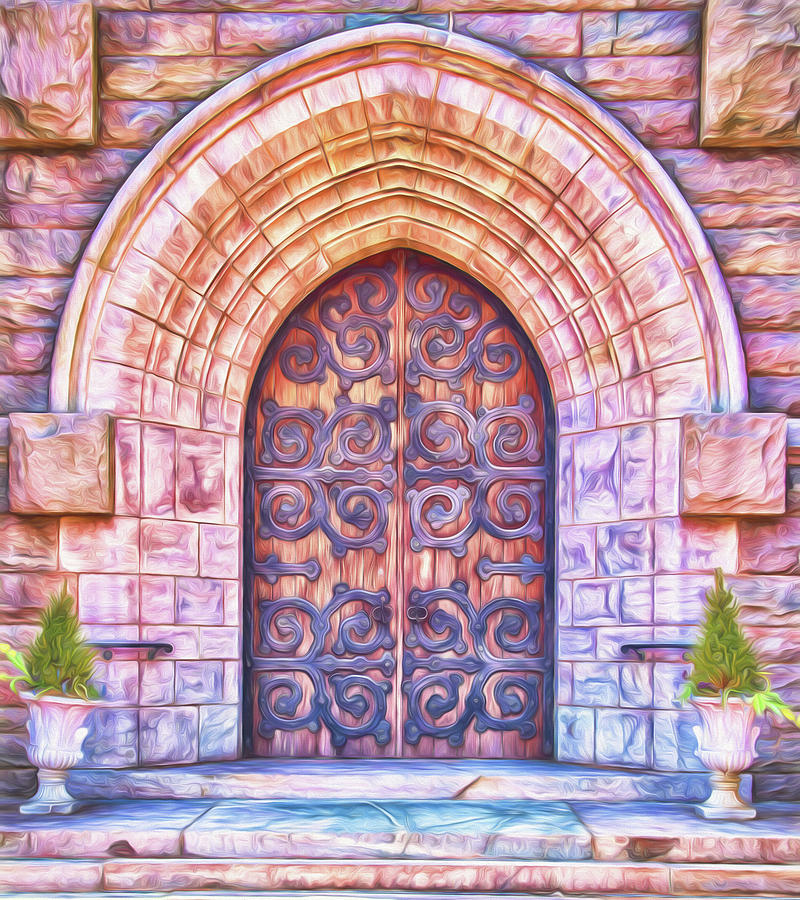 Church Door in Morristown, New Jersey Photograph by Alan Goldberg