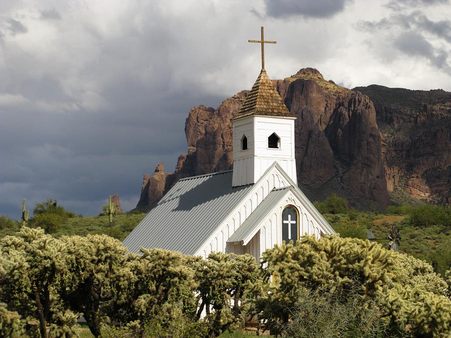 Church In Arizona Desert Photograph by Sassy1902