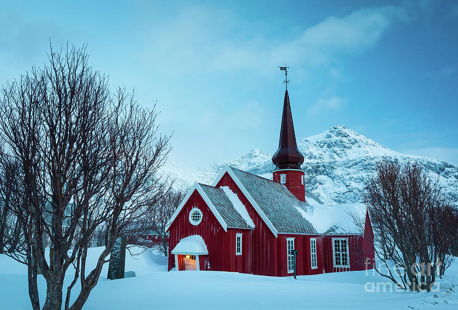 Church in Flakstad Photograph by Inge Johnsson