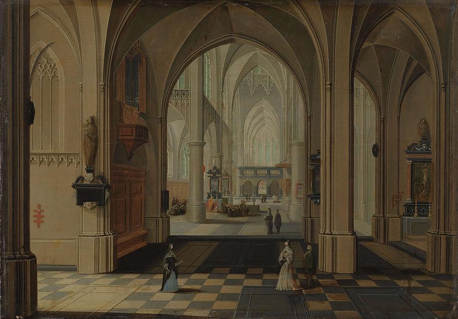 Church Interior. Painting by Pieter Neefs -II-
