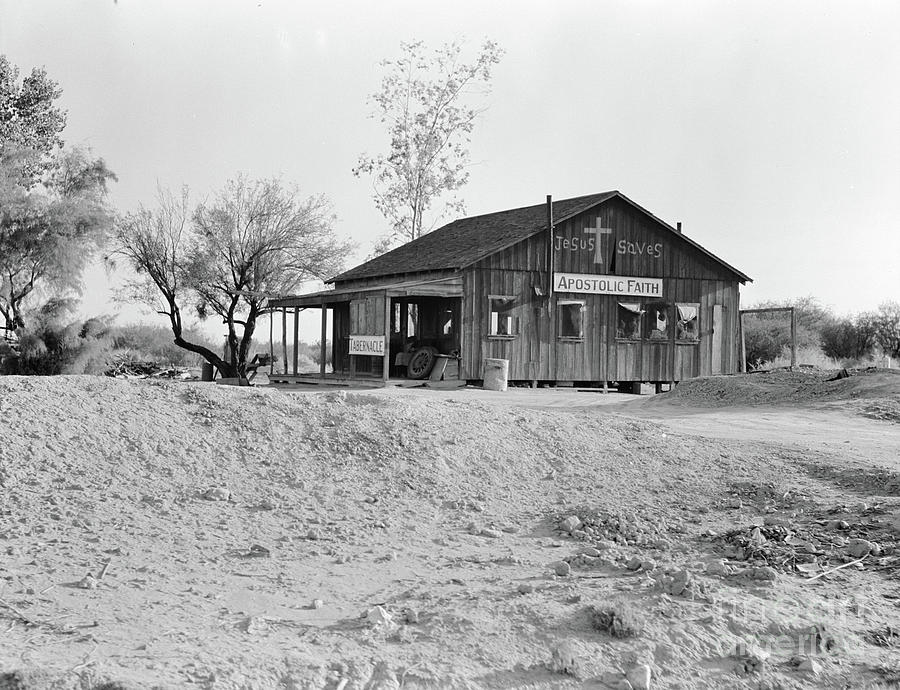 Church Near Blythe, California, 1936 Black And White Photo Photograph by Dorothea Lange