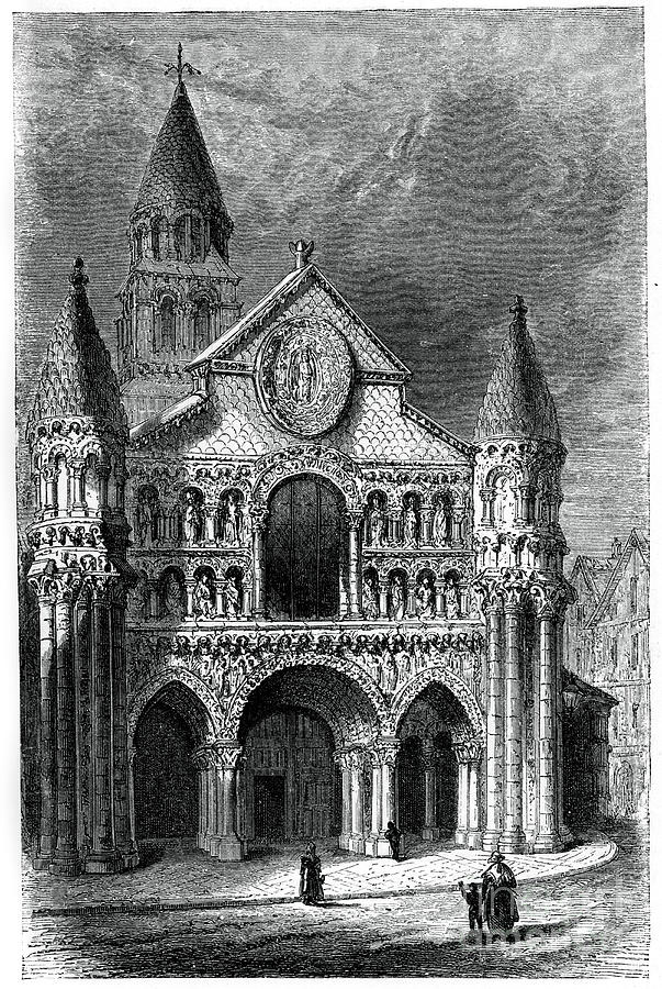 Church Of Notre Dame De La Grande Drawing by Print Collector