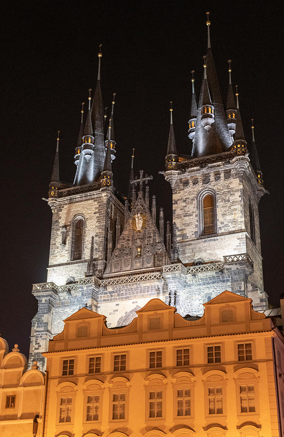 Church Of Our Lady Before Tyn At Night Photograph By Greg Srabian 