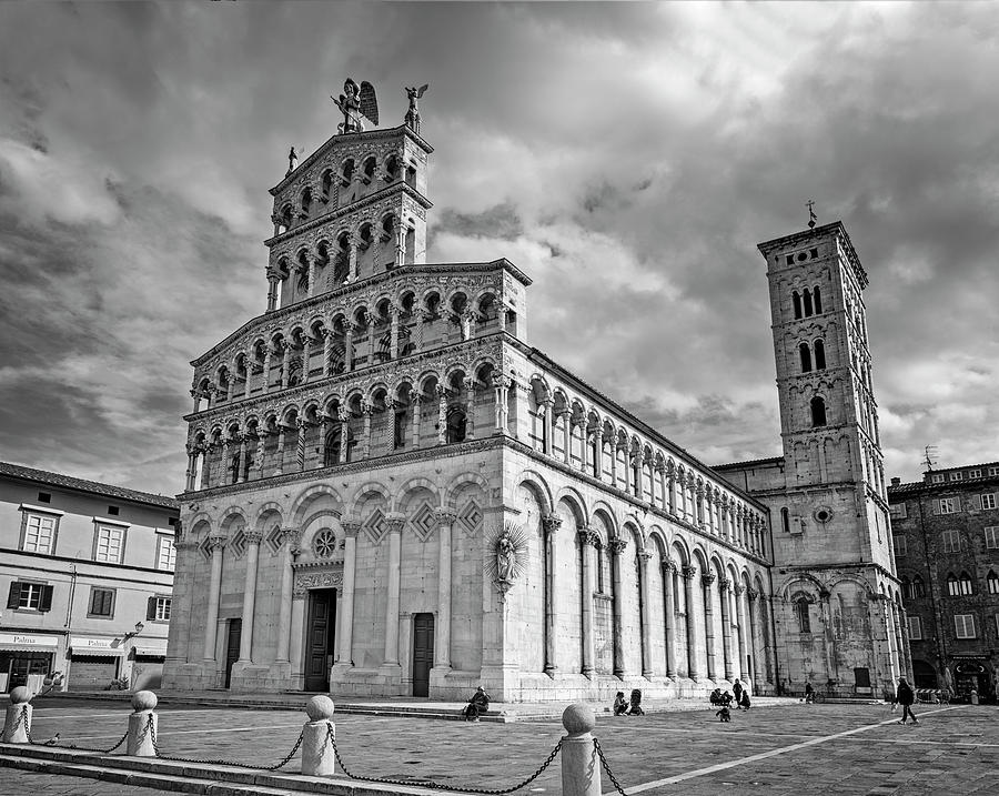Church of San Michele in Foro Lucca Italy BW by Joan Carroll Church of San Michele in Foro Lucca Italy BW by Joan Carroll