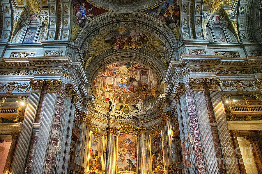Church of St. Ignatius of Loyola at Campus Martius Rome Italy Interior Photograph by Wayne Moran