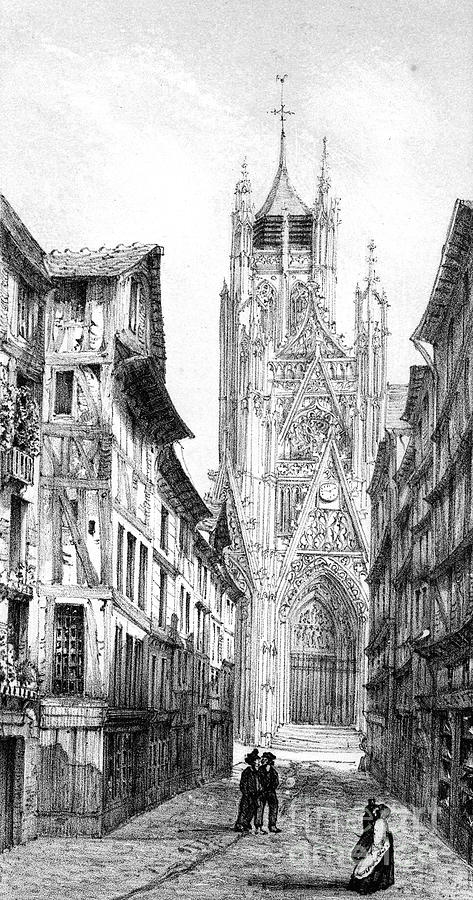 Church Of St Maclou, Rouen, France Drawing by Print Collector Church Of St Maclou, Rouen, France Drawing by Print Collector
