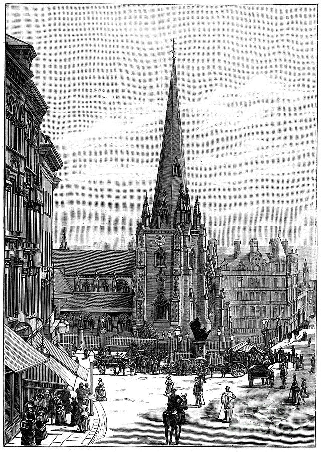 Church Of St Martin In The Bull Ring Drawing by Print Collector