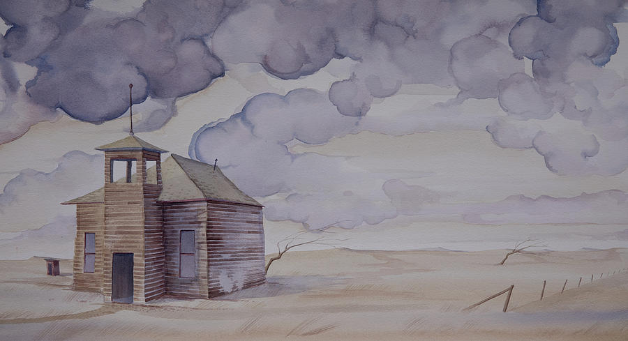 Schoolhouse on the Hi Line Painting by Scott Kirby