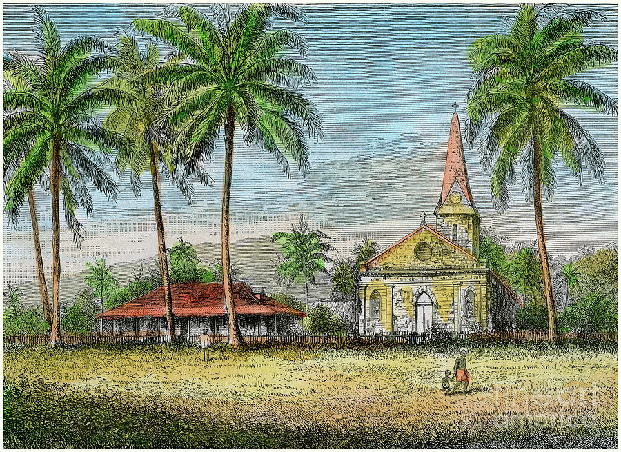 Church, Samoa, C1875 Drawing by Print Collector