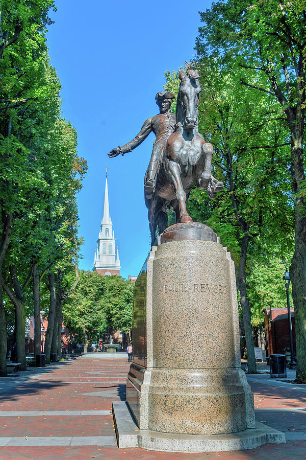 Church & Statue, Boston, Ma Digital Art by Laura Zeid