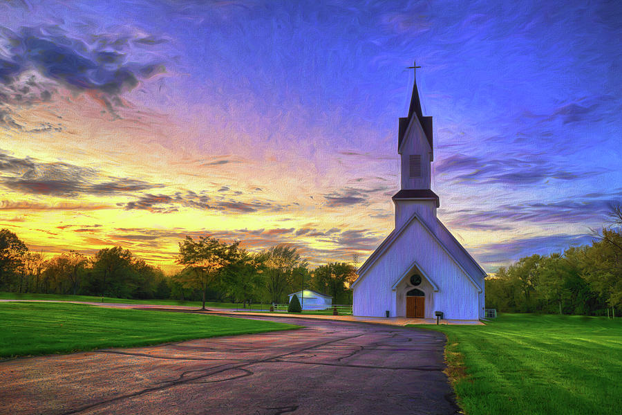 Sunset Photograph - Church Sunset by Scott Wood
