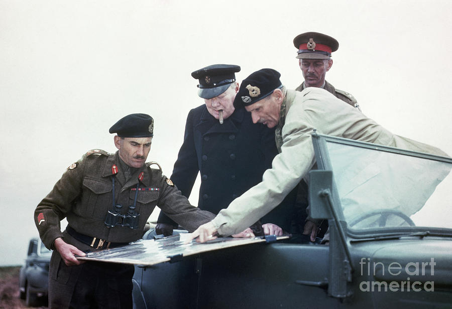Churchill And Generals Studying Maps Photograph by Bettmann