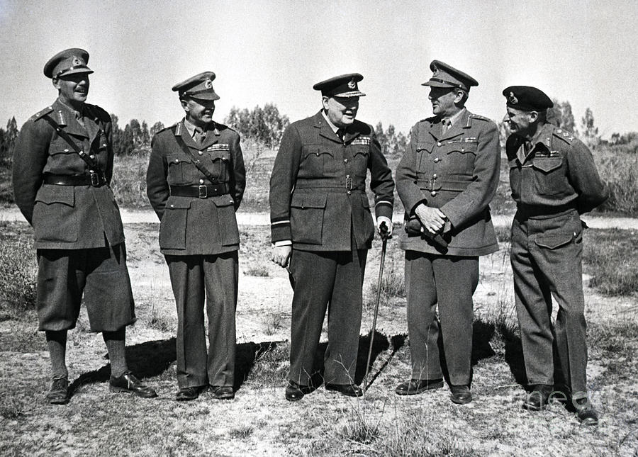 Churchill At Montgomerys Headquarters Photograph by Bettmann
