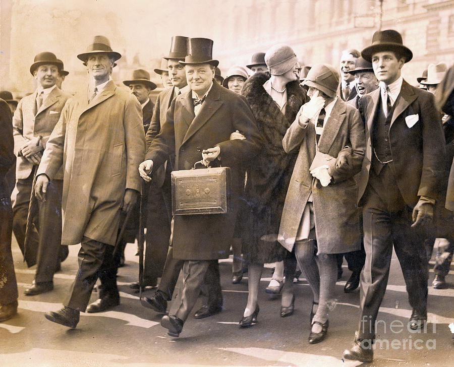 Churchill Carrying Briefcase Photograph by Bettmann