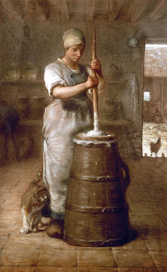 Churning Butter 1866 1868 3347 X 48 Cm Painting By Jean Francois