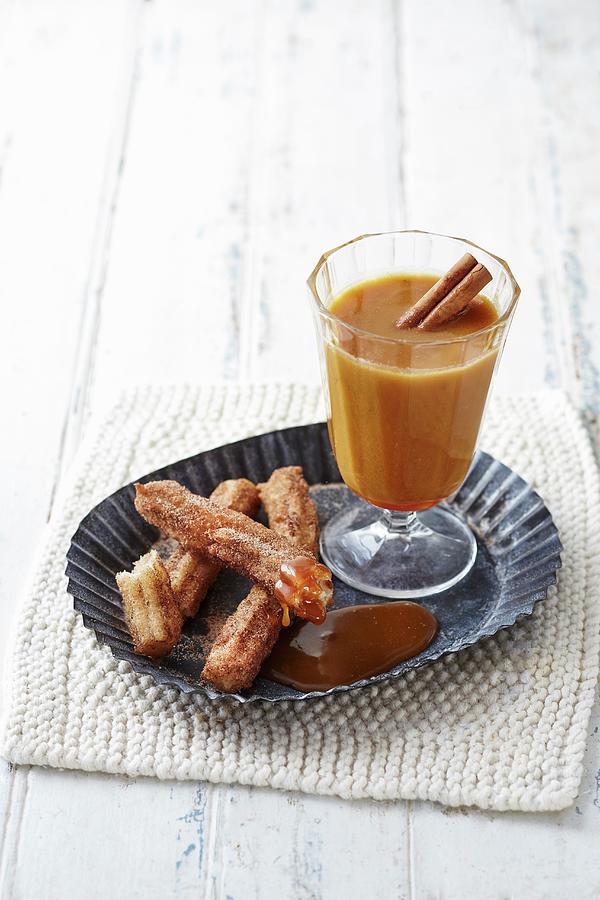 Churros With Apple And Caramel Punch Photograph by Great Stock!