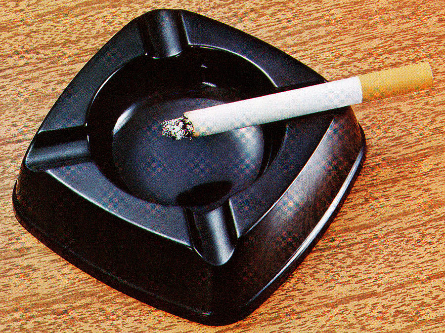 Vintage Drawing - Cigarette in Ashtray by CSA Images