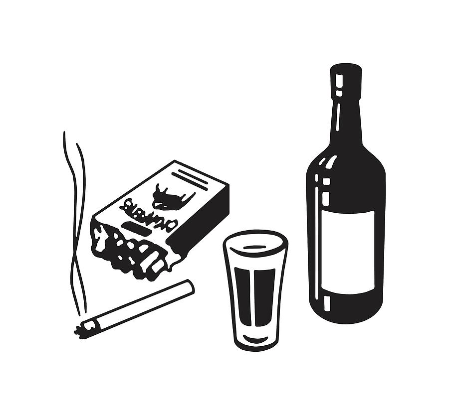 cigarettes and alcohol clipart