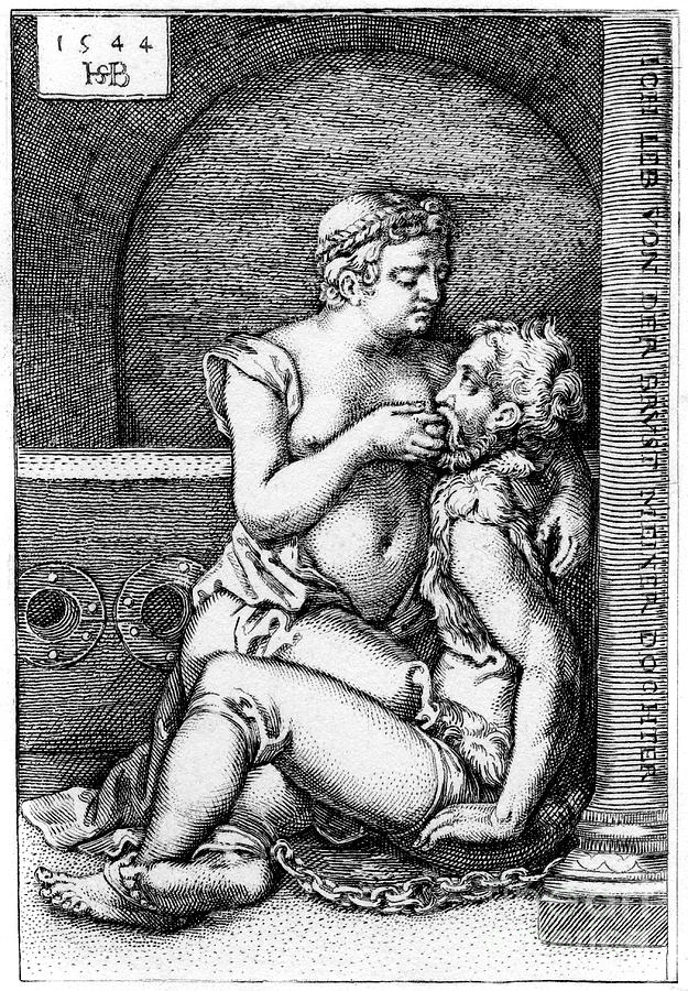 Cimon And Pero, 1544 1849.artist Sebald Drawing by Print Collector