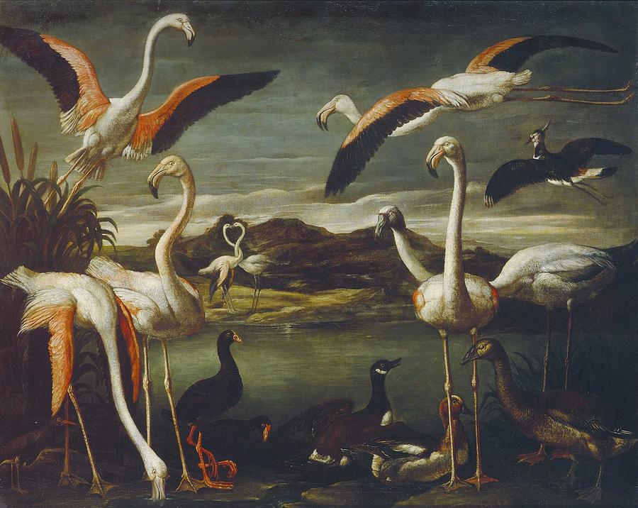 Architecture Painting - Cinatti  Antonio  active 1609-1635 Landscapes with Exotic Birds Rome, c. 1630 2 by Celestial Images