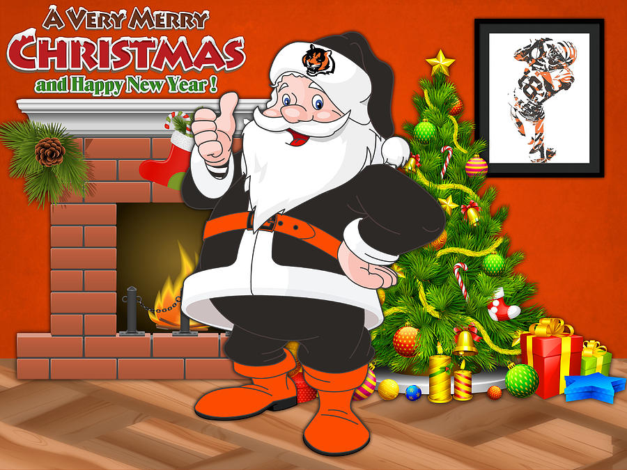 Cincinnati Bengals Santa Claus 2 by Joe Hamilton