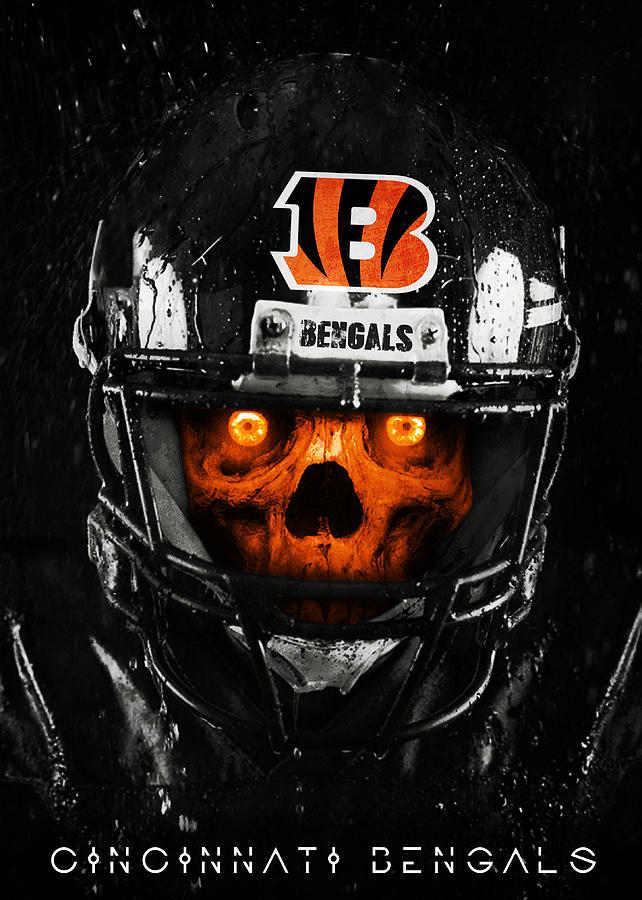 Cincinnati Bengals Skull Art by William Ng