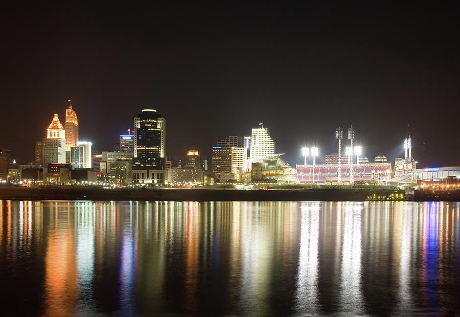 Cincinnati Oh By Night Photograph by Texphoto