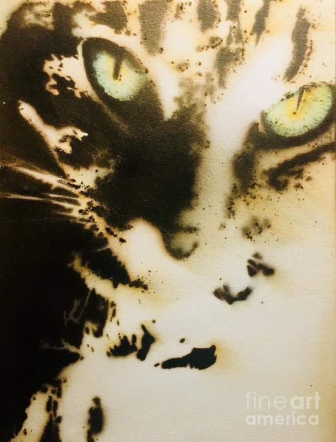 Cat Pyrography - Cindercat by Brandi Pfleider Cat Pyrography - Cindercat by Brandi Pfleider