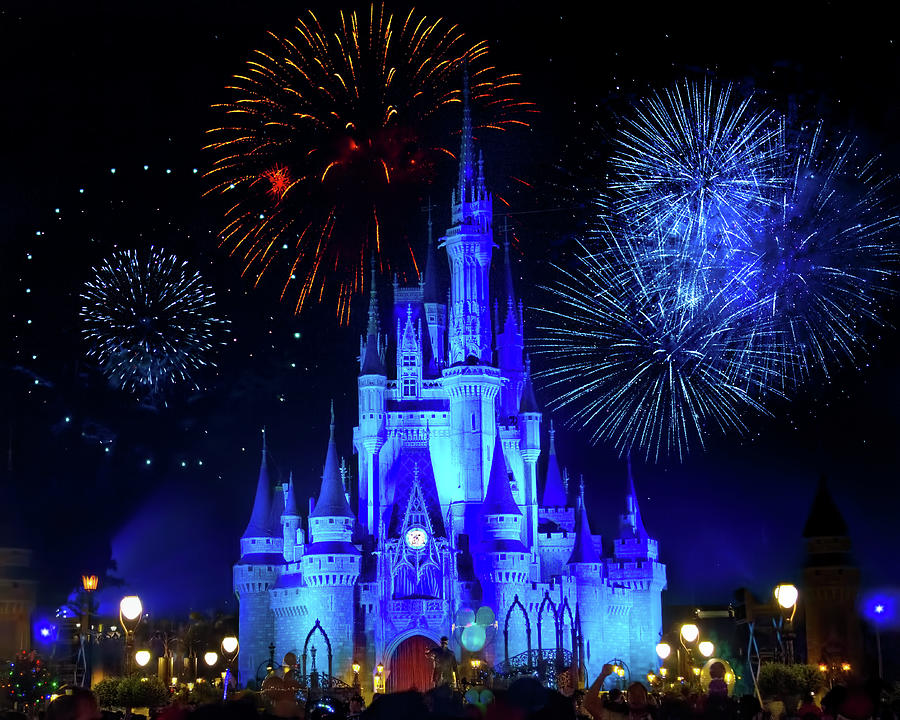Pirates Of The Caribbean Photograph - Cinderella Castle Fireworks by Mark Andrew Thomas
