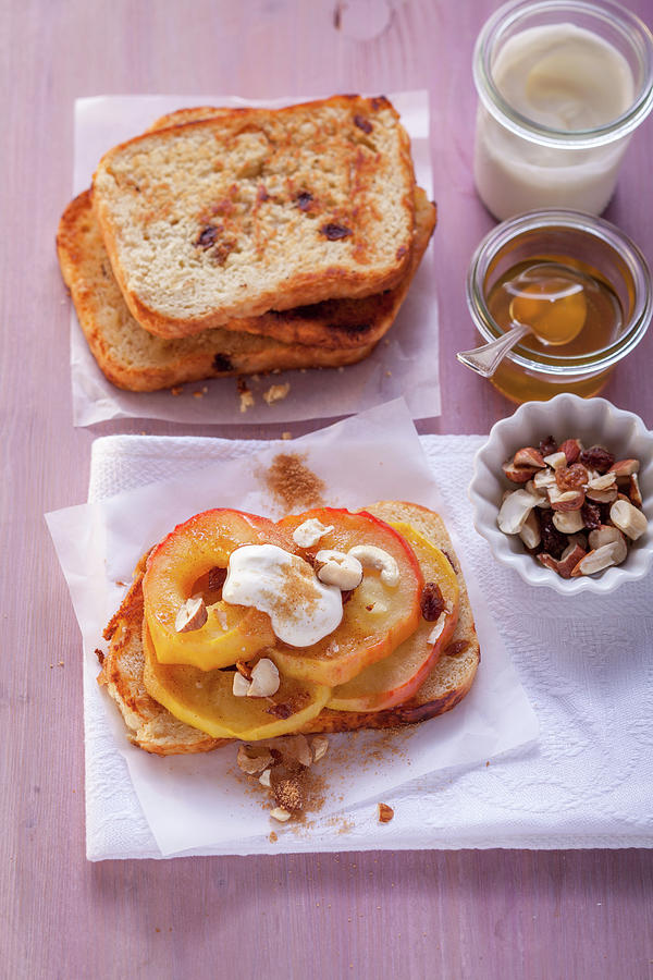Cinnamon Bread With Apple Slices And Nuts Photograph by Eising Studio