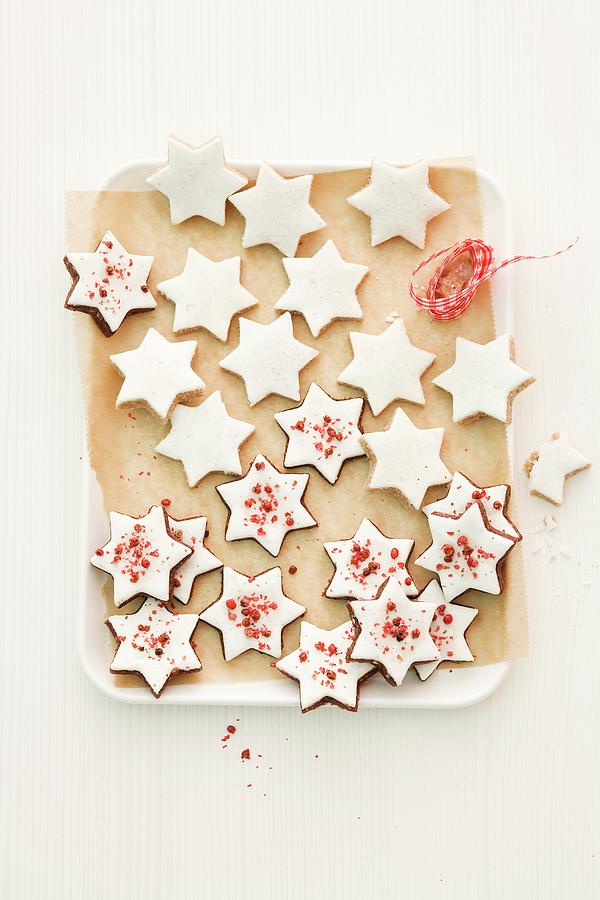 Cinnamon Stars On Baking Paper seen From Above Photograph by Michael Wissing