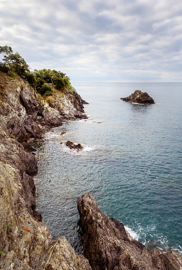 Cinque Terre Italy Rocky Coast Photograph by Joan Carroll