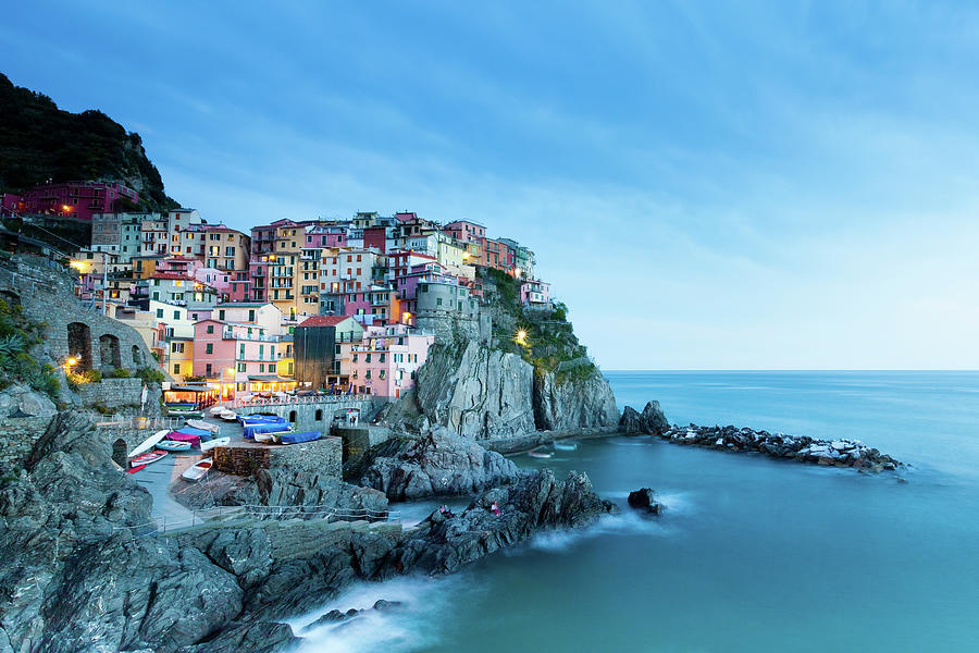 Architecture Digital Art - Cinque Terre, Manarola, Italy by Suzy Bennett