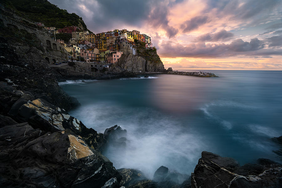 Beach Photograph - Cinque Terre Sunrise by Chao Feng ??