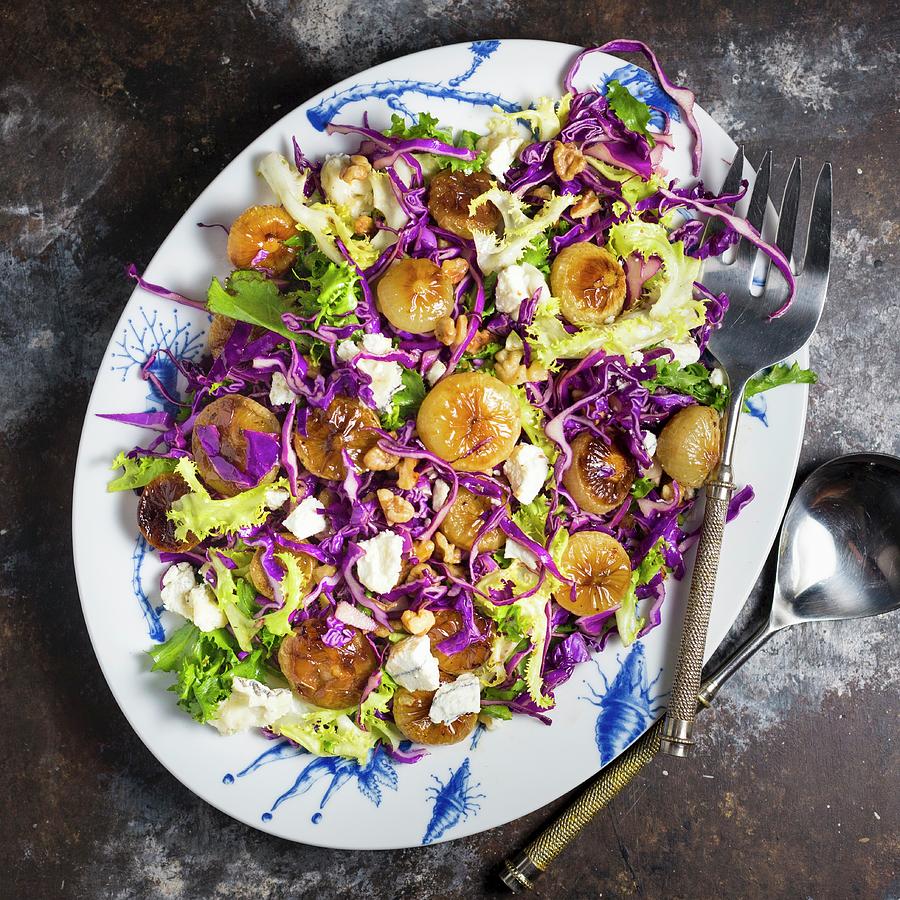 Cipollini Onion And Cabbage Salad Photograph by Emily Clifton