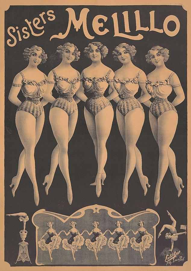 Circa 1920s Sisters Melillo French Circus Poster Photograph by Redemption Road