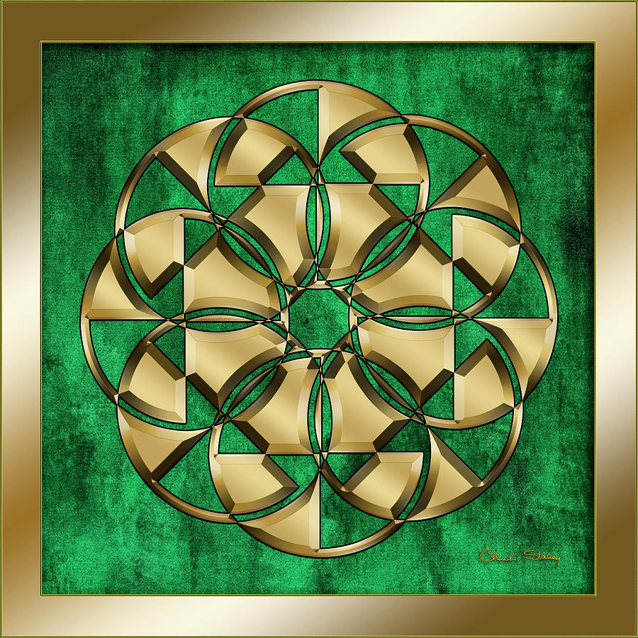 Circle 1 on Emerald Digital Art by Chuck Staley