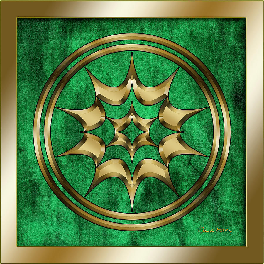 Circle 2 on Emerald Digital Art by Chuck Staley